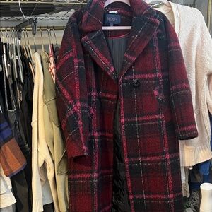 Rachel Red and Black Checkered Coat